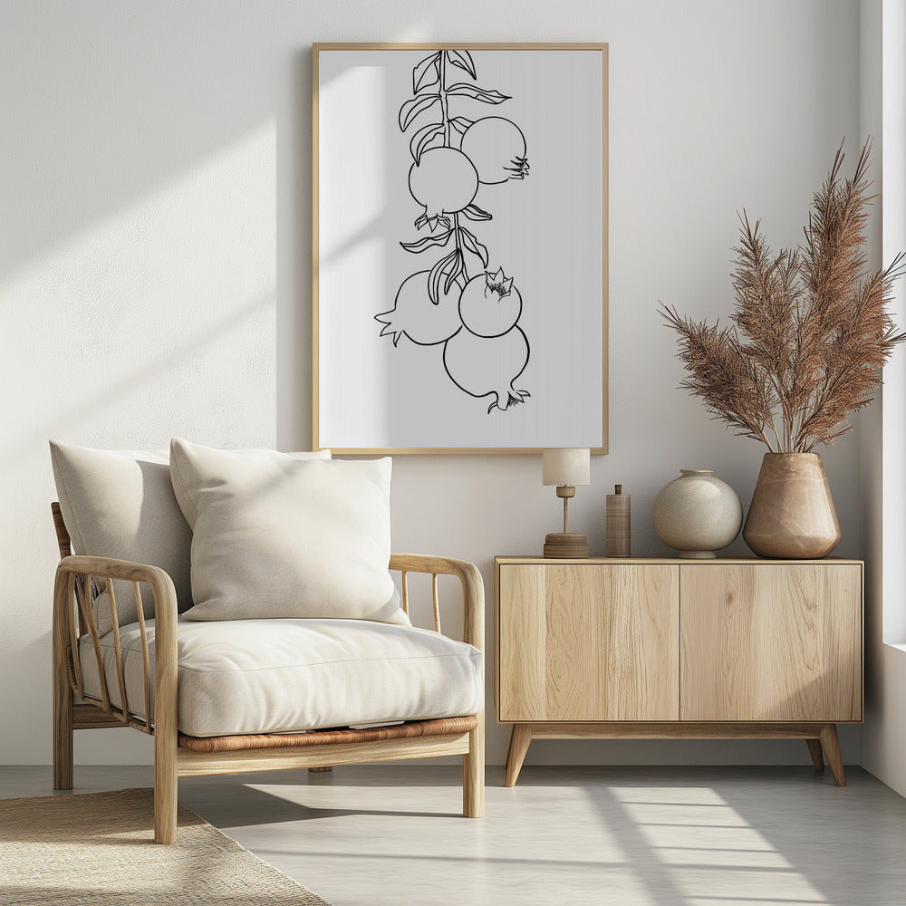 Branch of pomegranates Poster